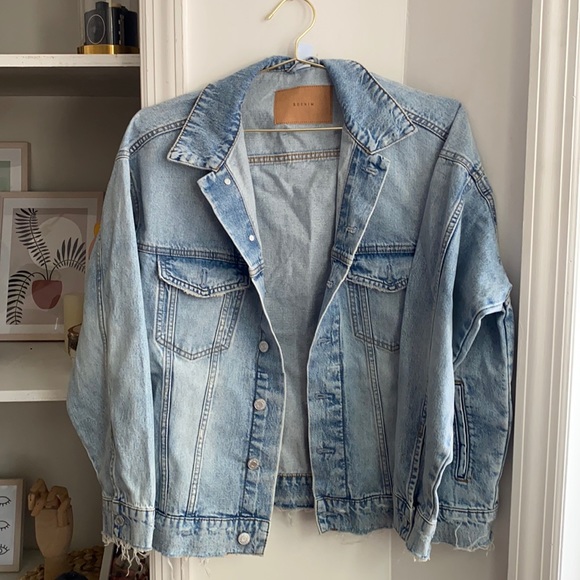 H&M Jackets & Blazers - H&M oversized denim jacket with frayed hem